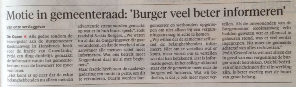 Informeren gewoon doen NHD